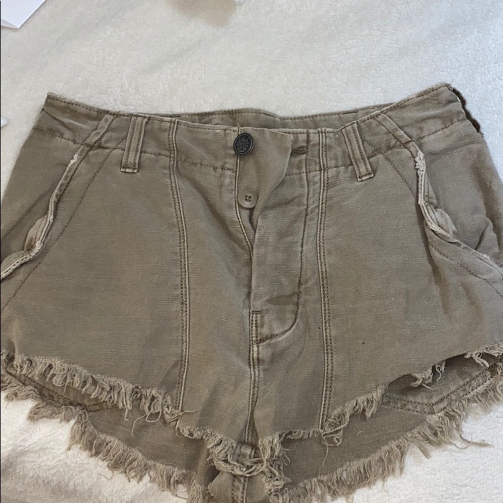 jean shorts - army green